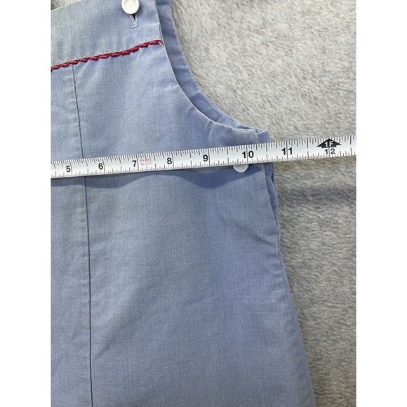 Thomas Baby Girl's Coverall Large Vintage Blue Lamb Patch Snap Button bottom - Picture 9 of 14